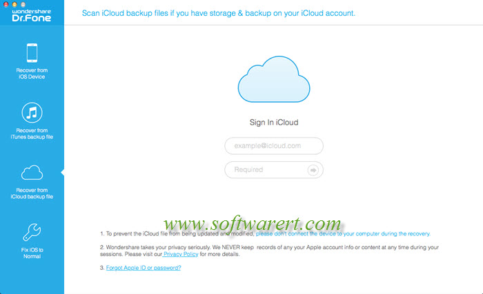 iphone recovery app for mac sign into icloud account